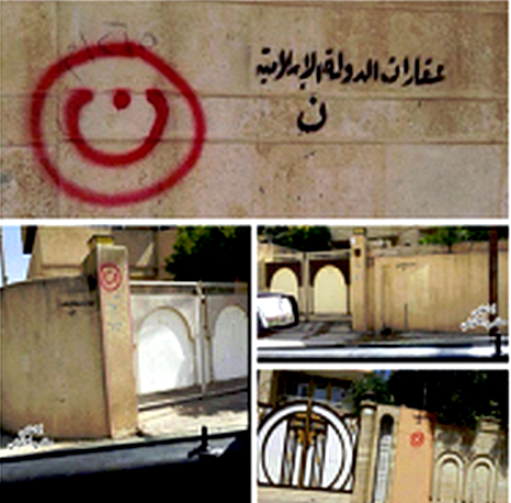 Christian homes marked by ISIL (ISIS) in Mosul, Iraq