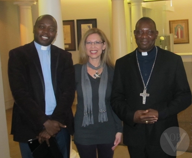 Fr.Gideon Obasogie, VOP Founder Lois Kanalos, Bishop Oliver Dashe Doeme
