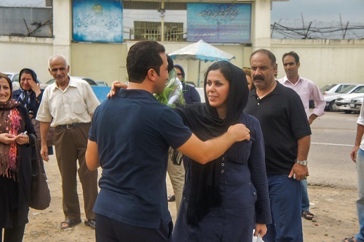 Youcef Nadarkhani, a church leader once sentenced to death for apostasy, is one of four converts currently facing charges for 'acting against national security'. Here, he greets his wife, Tina, after his release from prison in September 2012. The Nadarkhani family